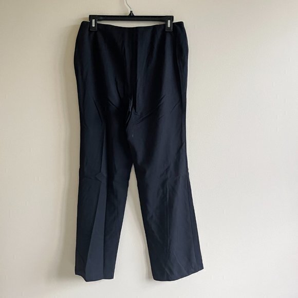 EILEEN FISHER WIDE LEG BLACK ANKLE CROP PANTS WOMENS SIZE S PETITE WORK - Picture 4 of 5